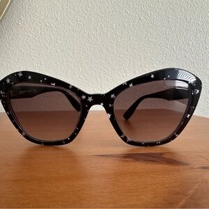 Miu Miu Black Star Cat-Eye Sunglasses